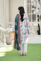 Silver Leaf-3PC Printed Stitch Lawn Suit (Light Gray)-PV1-SV02