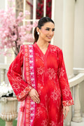 Ruby Bloom-3PC Printed Stitch Lawn Suit (Red)-PV1-SV25