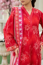 Ruby Bloom-3PC Printed Stitch Lawn Suit (Red)-PV1-SV25