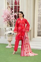 Ruby Bloom-3PC Printed Stitch Lawn Suit (Red)-PV1-SV25