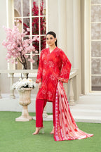 Ruby Bloom-3PC Printed Stitch Lawn Suit (Red)-PV1-SV25