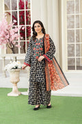 Midnight Bloom – 3PC Embroidered Stitched Suit (Black & white)-PV1-SV-24