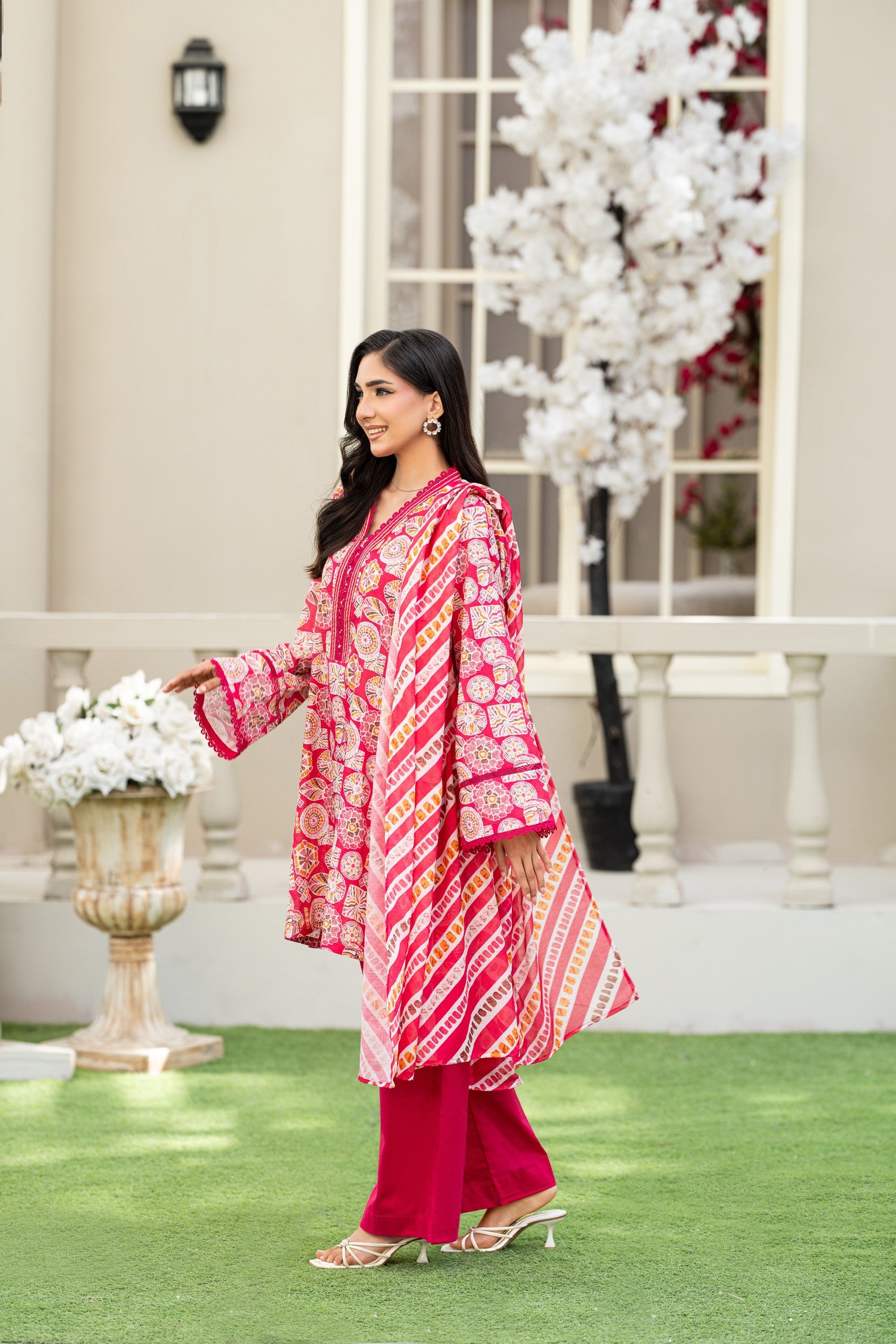 KBC Fashion-3PC Printed Stitch Lawn Suit (Pink)-PV1-SV21