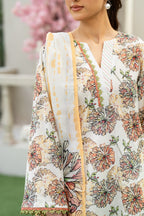 KBC Fashion-3PC Printed Stitch Lawn Suit (off white)-PV1-SV19