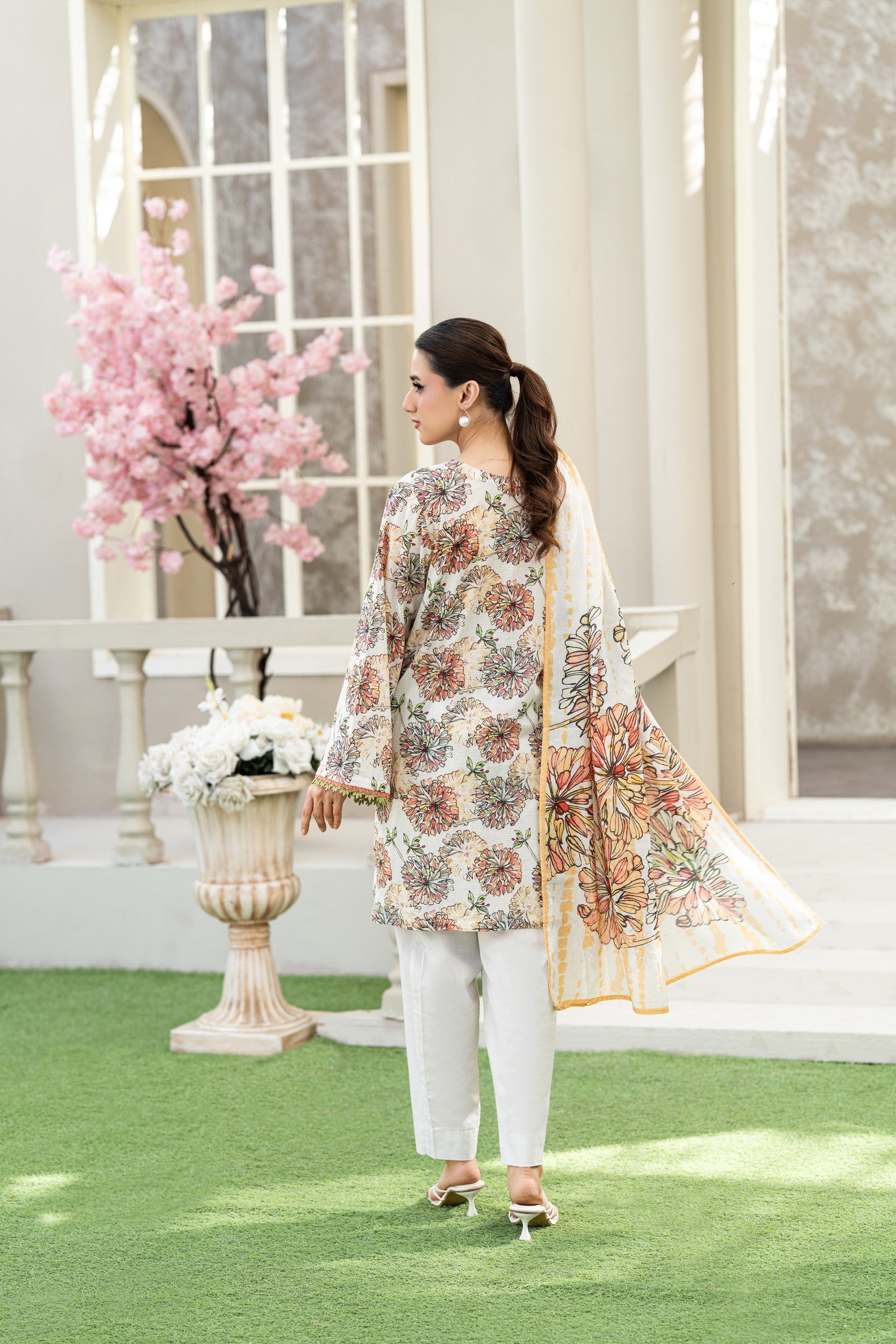 KBC Fashion-3PC Printed Stitch Lawn Suit (off white)-PV1-SV19