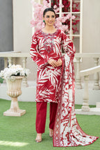 Ruby Bloom-3PC Embroidered Stitched Suit (Red)-PV1-SV-27