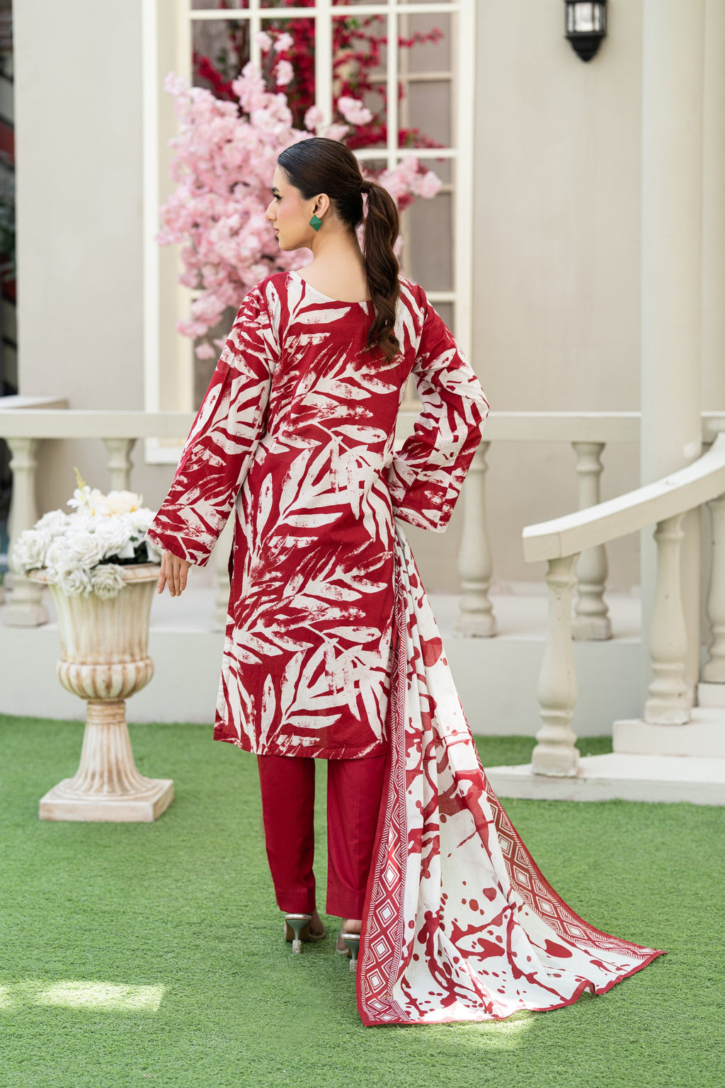 Ruby Bloom-3PC Embroidered Stitched Suit (Red)-PV1-SV-27