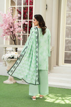 Mint Blossom – 3PC Embroidered Stitched Suit (Pista)-PV1-SV-26