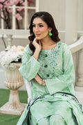 Mint Blossom – 3PC Embroidered Stitched Suit (Pista)-PV1-SV-26