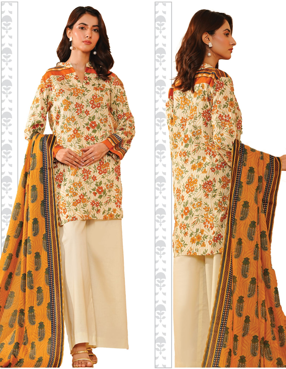 Khaadi SS'25 Doriya Printed Lawn Unstitched 3 Piece Suit