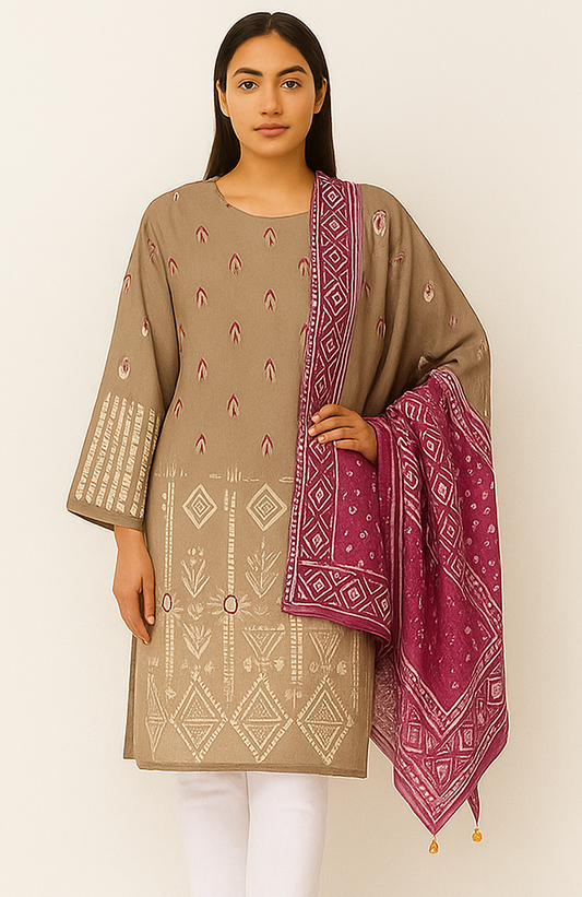 Khaadi 2-Piece Lawn Suit (Shirt + Dupatta)