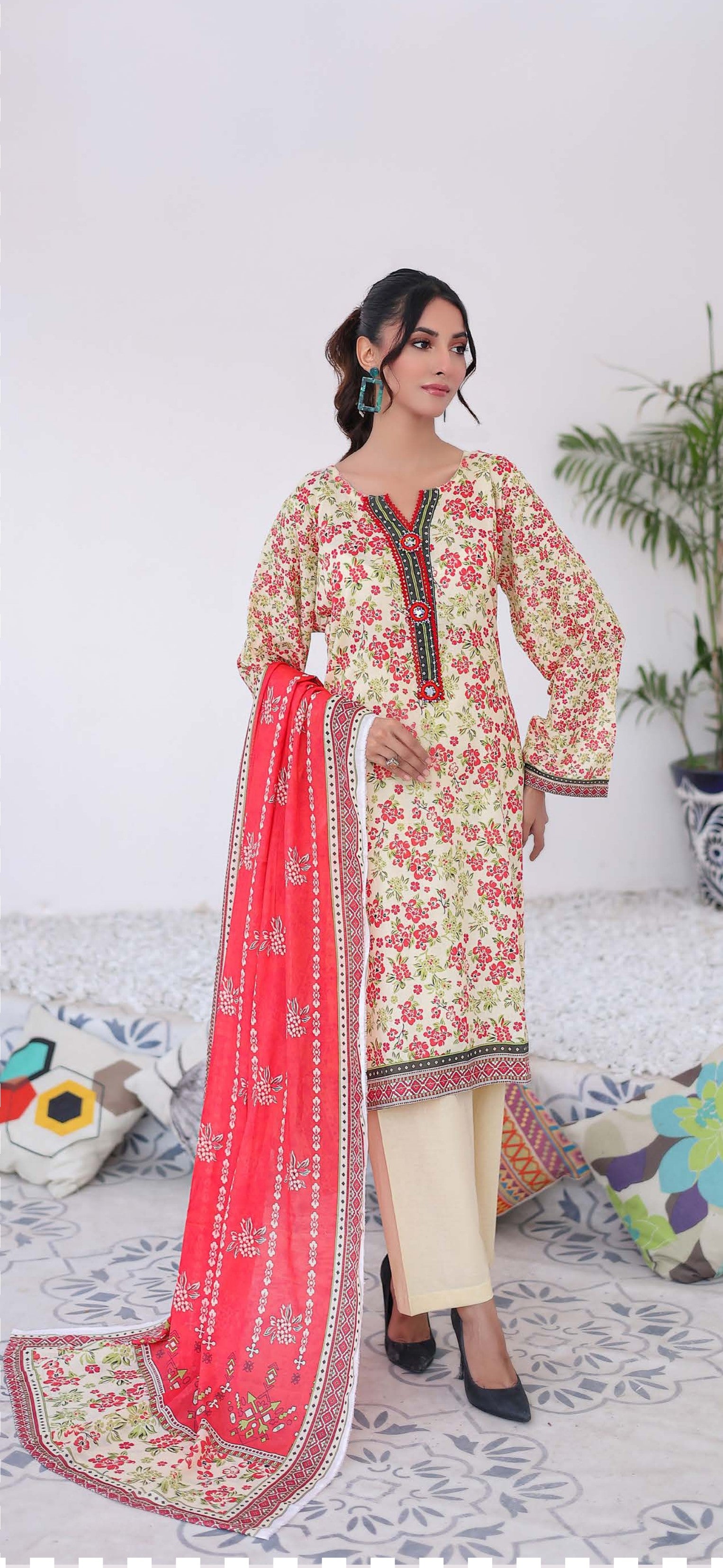 MIRHA BY LEEDS 3PC UNSTICHED CAMBRIC