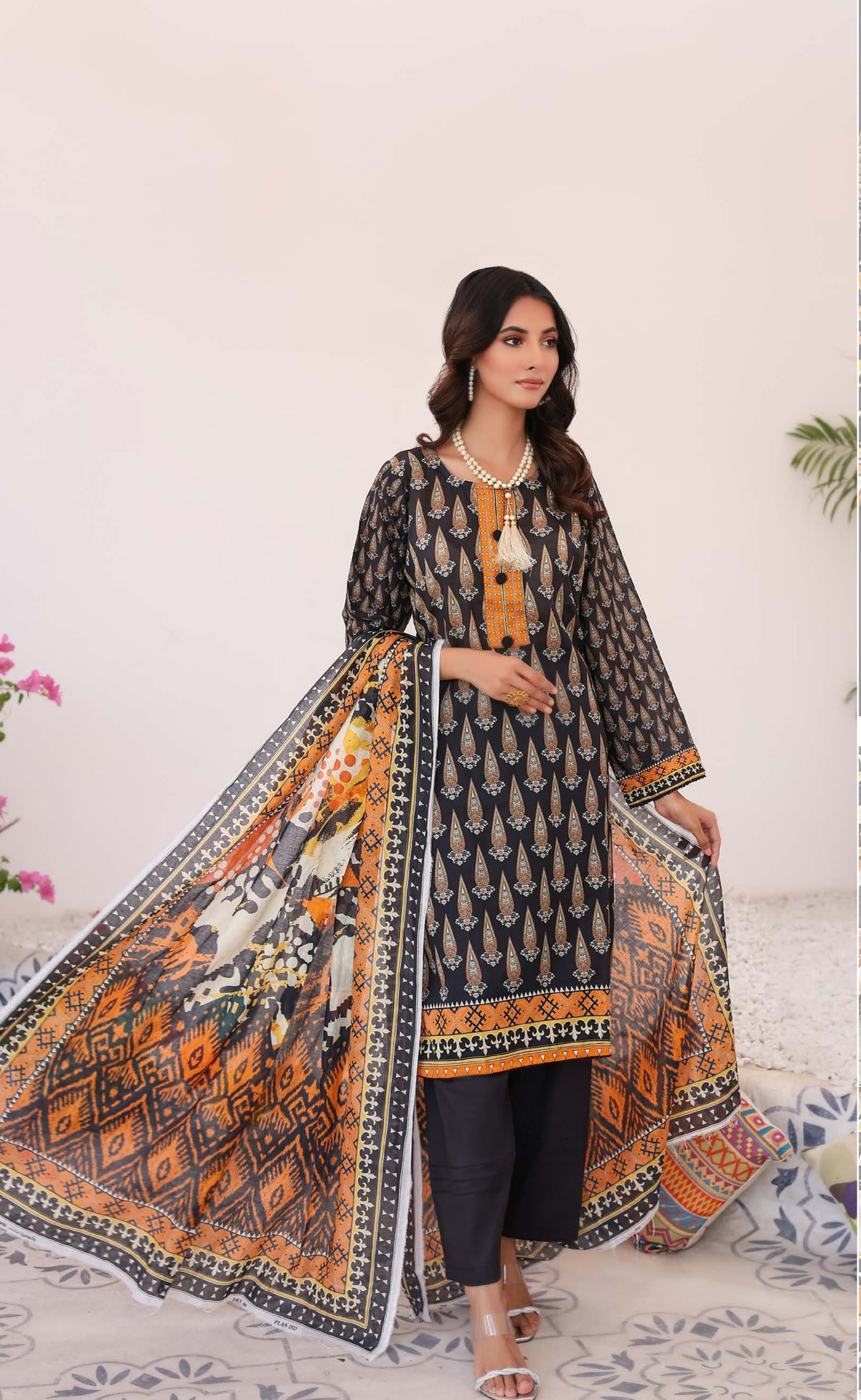 MIRHA BY LEEDS 3PC UNSTICHED CAMBRIC
