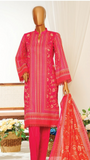 Mannequin MTJ wearing a bright pink printed outfit with a matching dupatta on a light background.