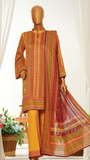 Mannequin wearing MTJ a colorful traditional outfit with intricate patterns on a white background.