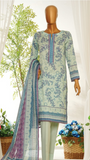 Mannequin wearing MTJ  a light blue printed dress with a floral pattern, standing in a bright room with plants.