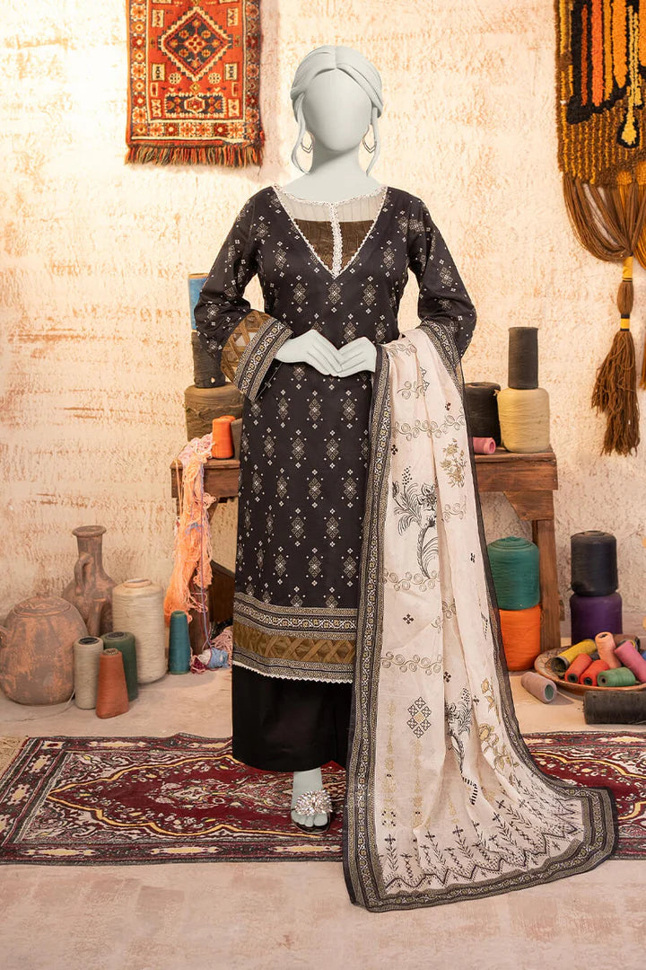 Almeerah Estiva – Premium Digital Three Piece Suit (Blackcurrant)