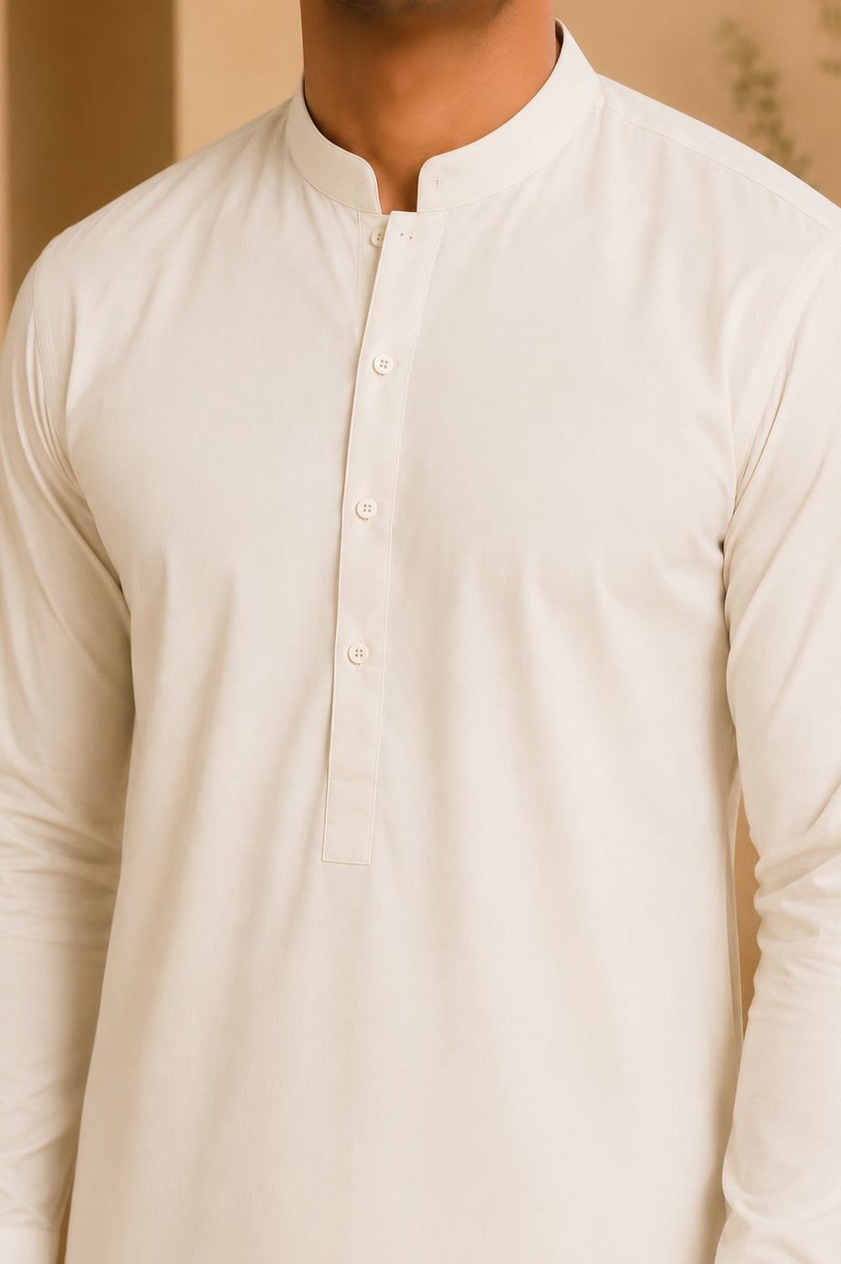 Gul Ahmed Men’s Unstitched Wash & Wear Unstitched Suit (Off-White)