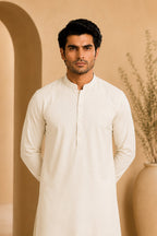 Gul Ahmed Men’s Unstitched Wash & Wear Unstitched Suit (Off-White)
