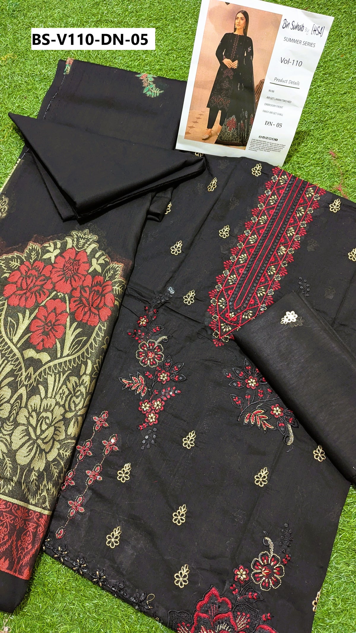 BIN SUHAIB – Unstitched 3PC Embroidery