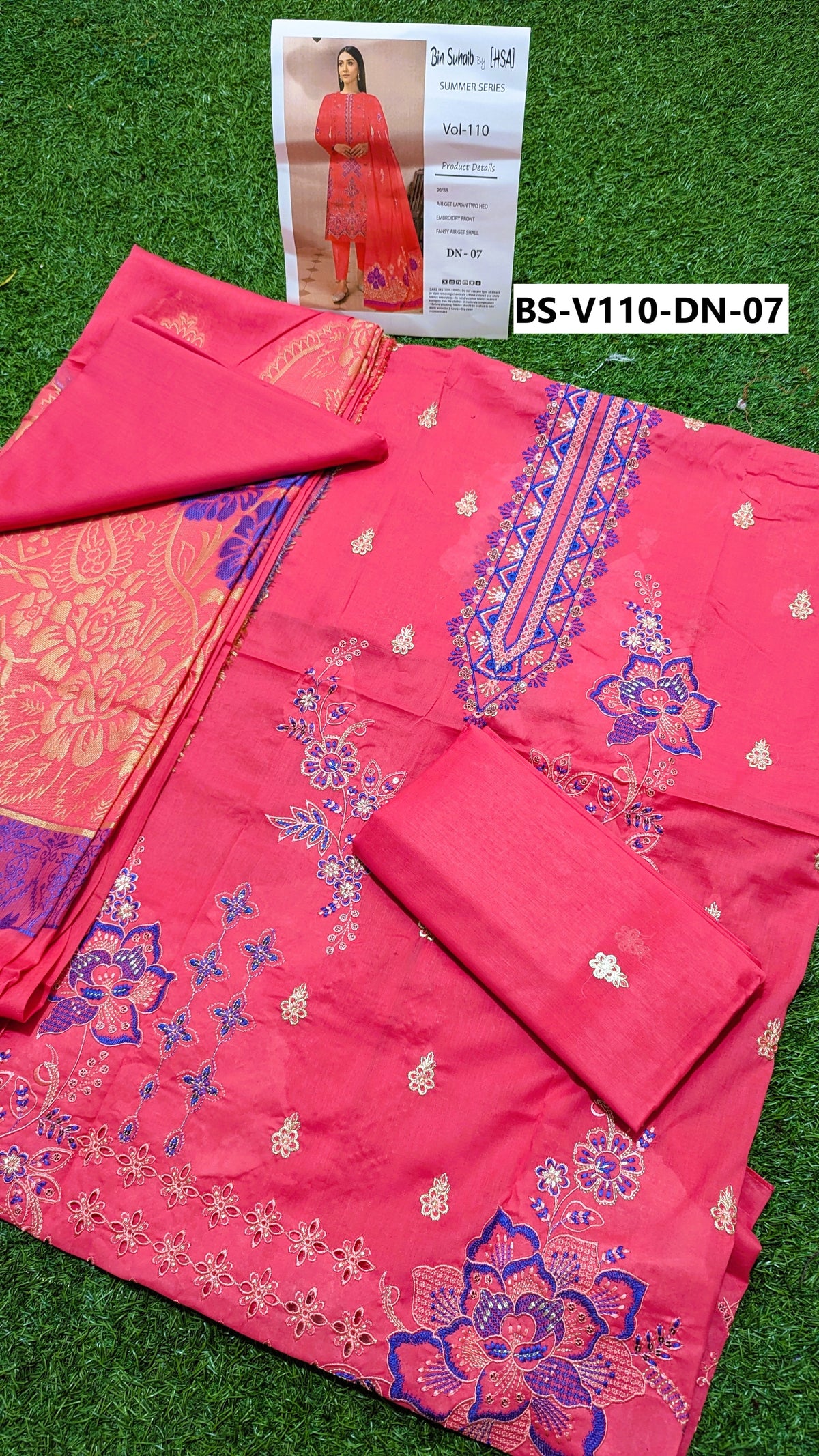 BIN SUHAIB – Unstitched 3PC Embroidery