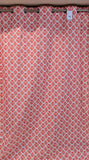 Elegant Red Floral Pattern Curtain – 8 Rings | Premium Cotton