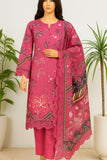 Pink embroidered traditional outfit on a mannequin with a white background
