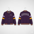 Purple Reebok jacket with color-blocked sleeves on a white background