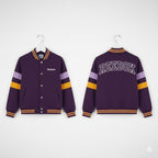 Purple Reebok jacket with color-blocked sleeves on a white background