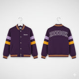 Purple Reebok jacket with color-blocked sleeves on a white background