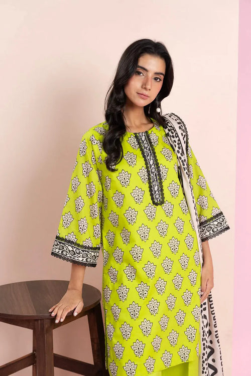 Alkaram Unstitched 3-Piece | Lime Green