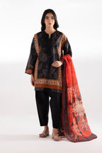 Mahya Sana Safinaz 3PC Unstitch Lawn. (black)