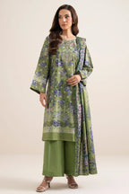 Sapphire 3-Piece Embroidered Unstitched Lawn Suit (Apple Green)