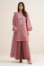 Sapphire 3-Piece Embroidered Unstitched Lawn Suit (Dark Tea Pink)