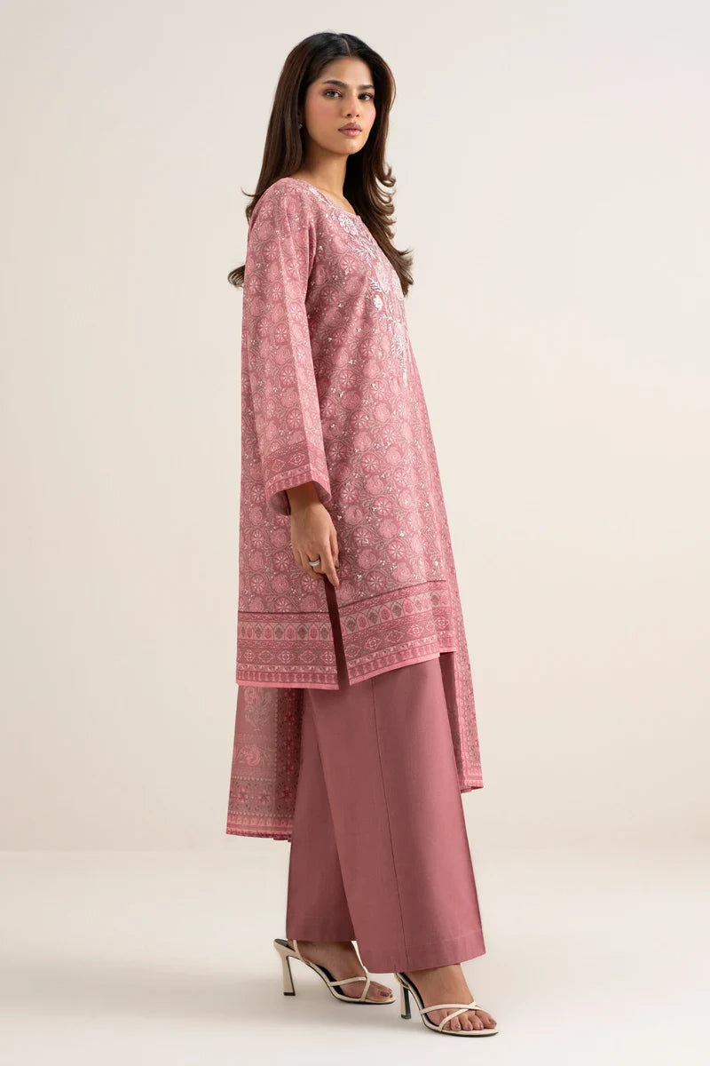 Sapphire 3-Piece Embroidered Unstitched Lawn Suit (Dark Tea Pink)