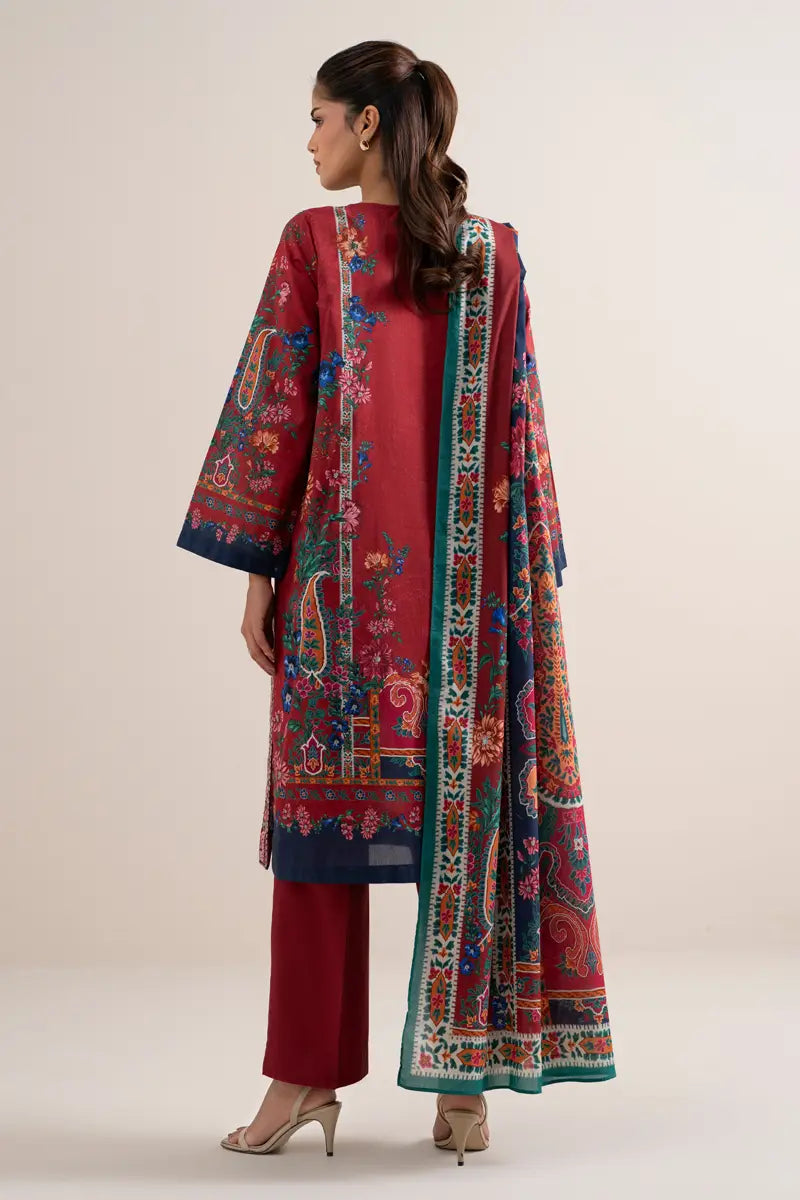 Sapphire 3-Piece Embroidered Unstitched Lawn Suit (Fuchsia)