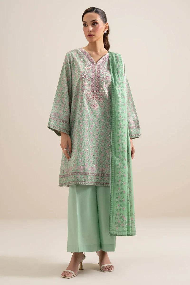 Sapphire 3-Piece Embroidered Unstitched Lawn Suit (Green)