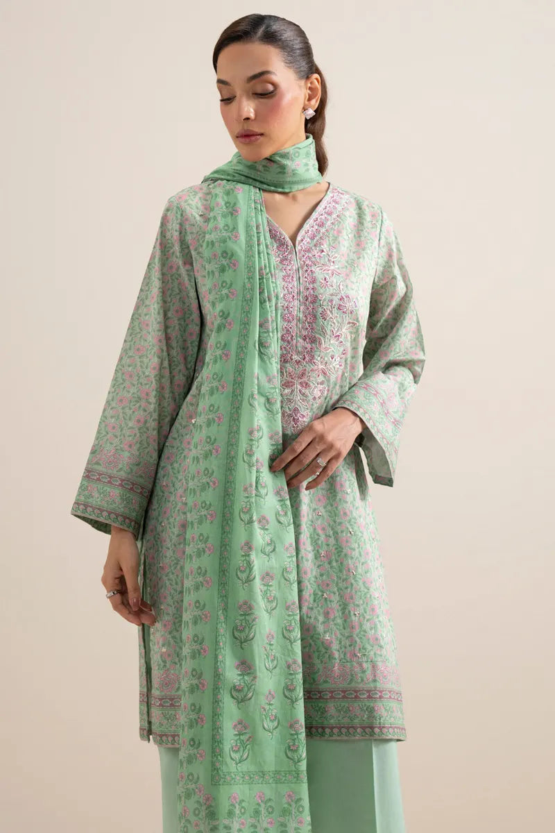 Sapphire 3-Piece Embroidered Unstitched Lawn Suit (Green)