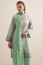 Sapphire 3-Piece Embroidered Unstitched Lawn Suit (Green)