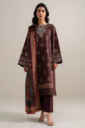 Sapphire 3-Piece Embroidered Unstitched Lawn Suit (Maroon)