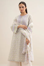 Sapphire 3-Piece Embroidered Unstitched Lawn Suit (Off White)