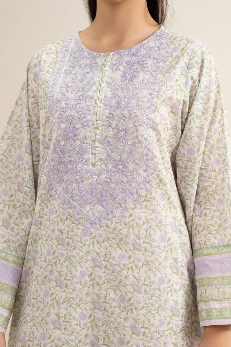 Sapphire 3-Piece Embroidered Unstitched Lawn Suit (Off White)