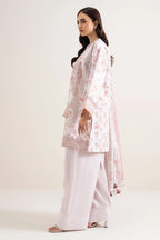 Sapphire 3-Piece Embroidered Unstitched Lawn Suit (Off White & Pink)
