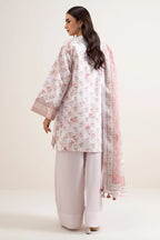 Sapphire 3-Piece Embroidered Unstitched Lawn Suit (Off White & Pink)