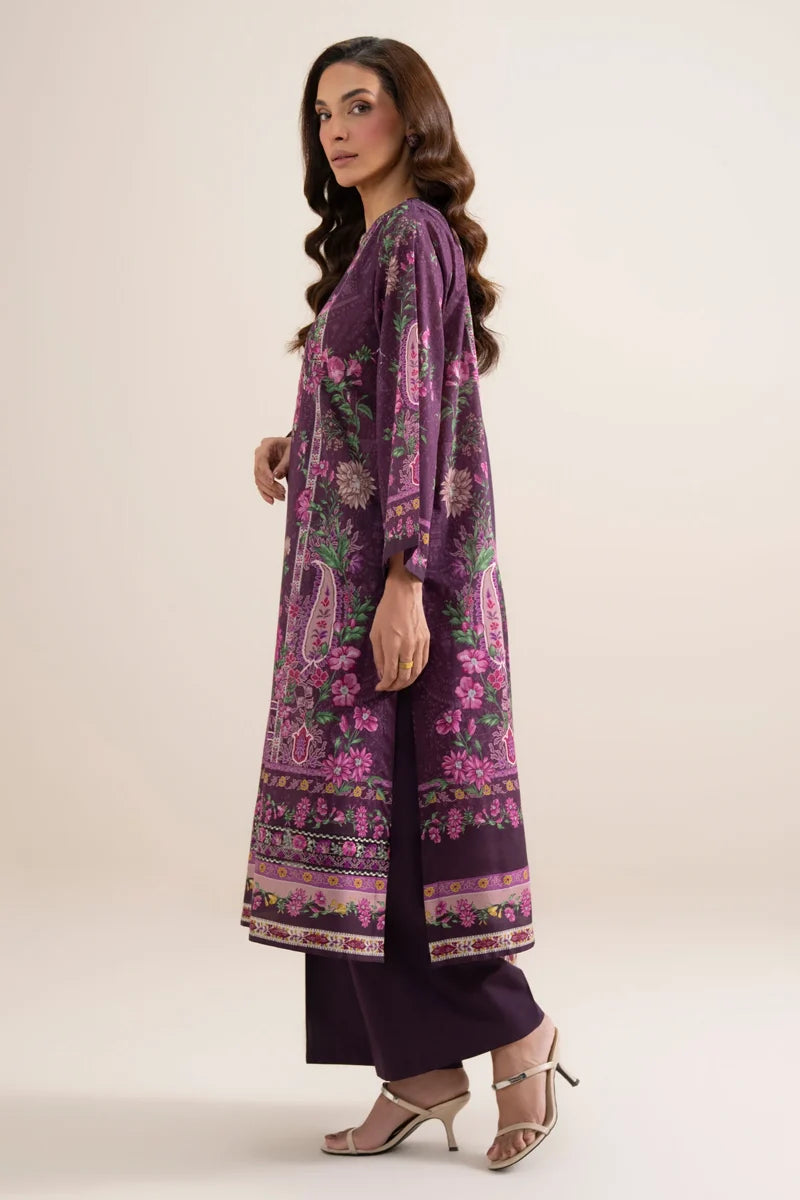 Sapphire 3-Piece Embroidered Unstitched Lawn Suit (Purple)