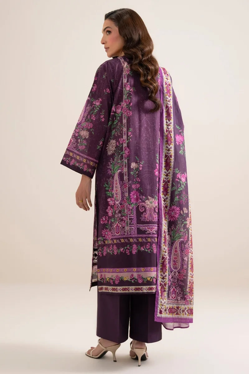 Sapphire 3-Piece Embroidered Unstitched Lawn Suit (Purple)