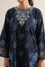Sapphire 3-Piece Embroidered Unstitched Lawn Suit (Blue)
