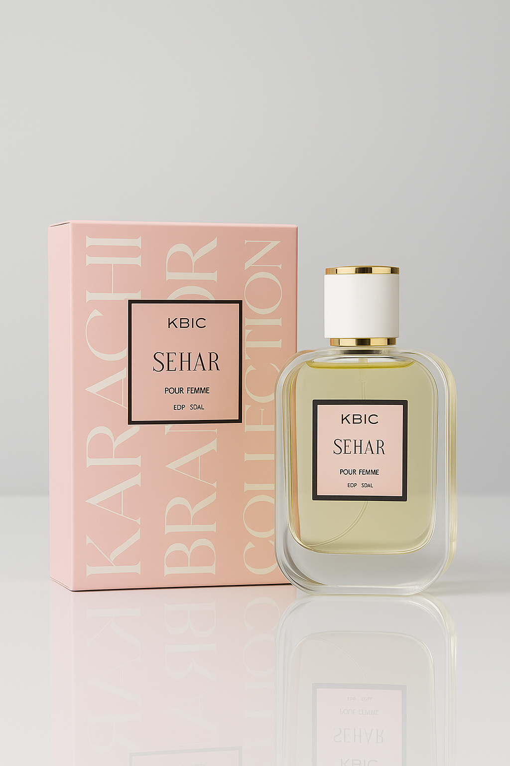 KARACHI BRAHMI Collection Sehar perfume bottle and packaging on a light gray background