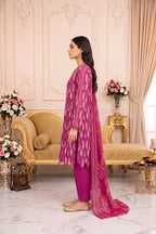 Zsh Stitched 3pc Printed Lawn Suit (Pink)