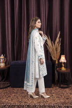 Zsh Stitched 3pc Printed Lawn Suit (Soft Pearl)